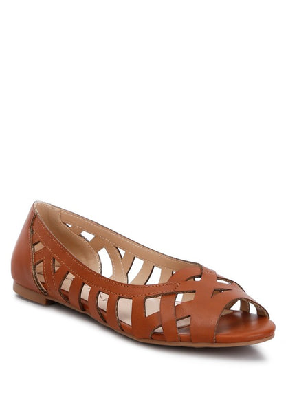 Chic Woven Peep Toe Flats