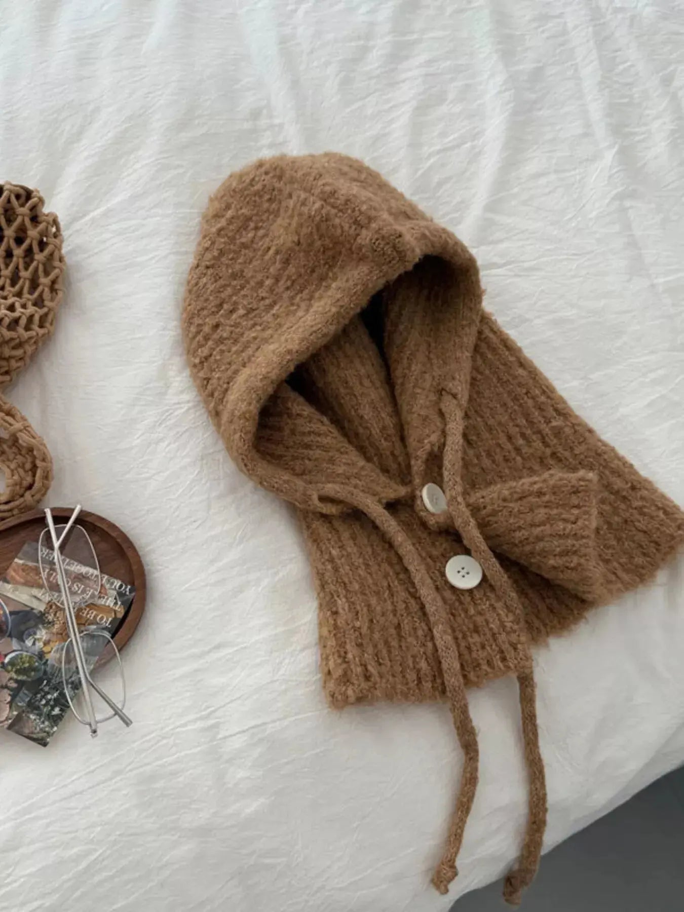 Cozy Knit Button Detail Hat Simply Love