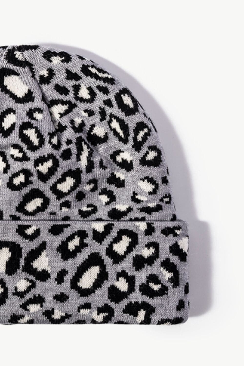 Leopard Pattern Cuffed Beanie.