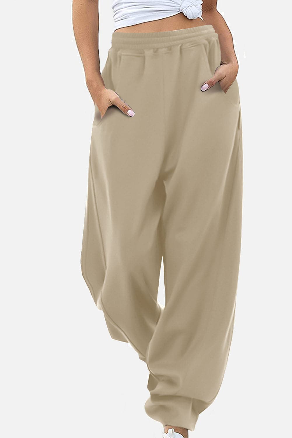 Elastic Waist Sweatpants with Pockets.