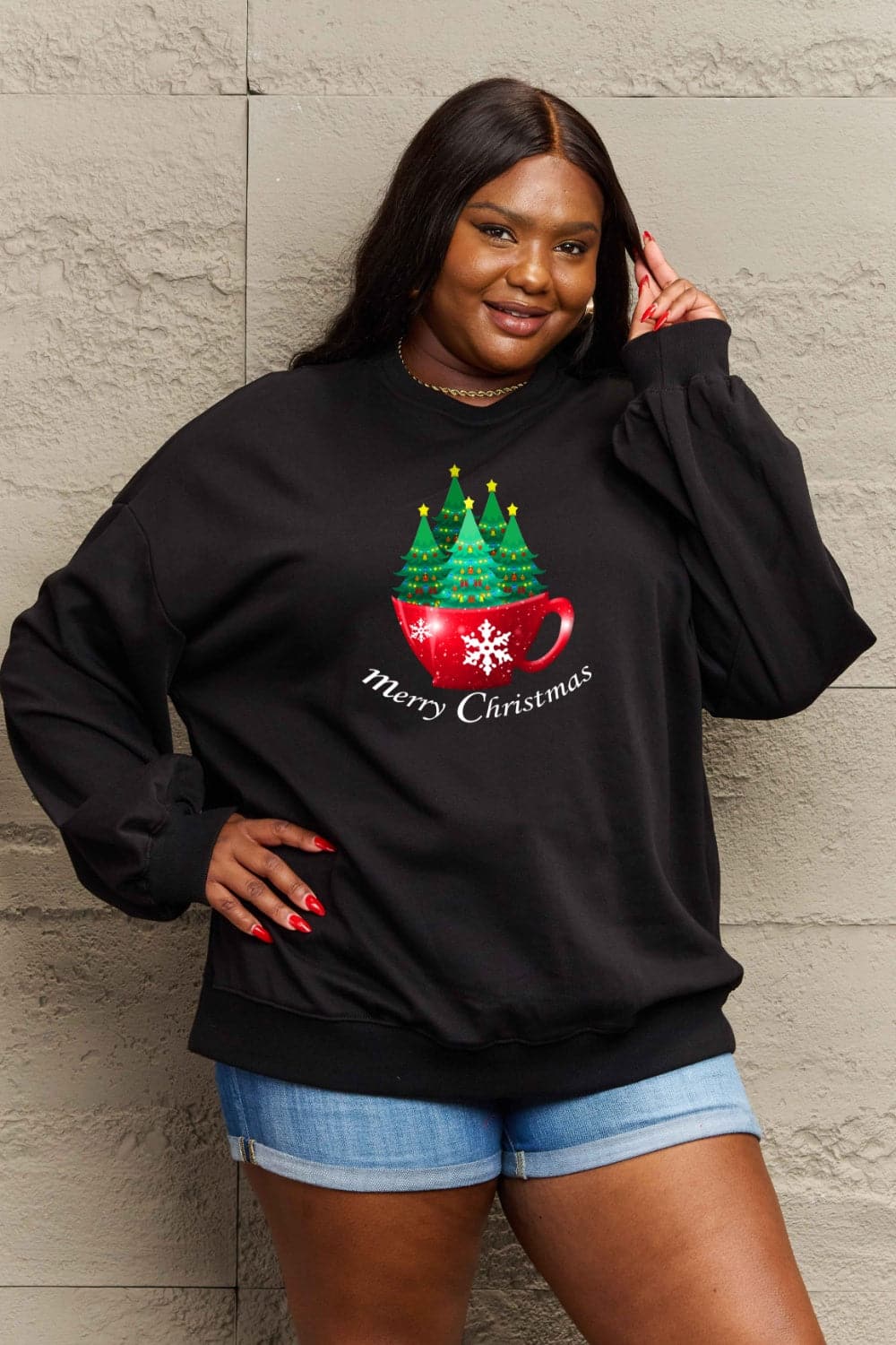 Simply Love Full Size MERRY CHRISTMAS Graphic Sweatshirt.