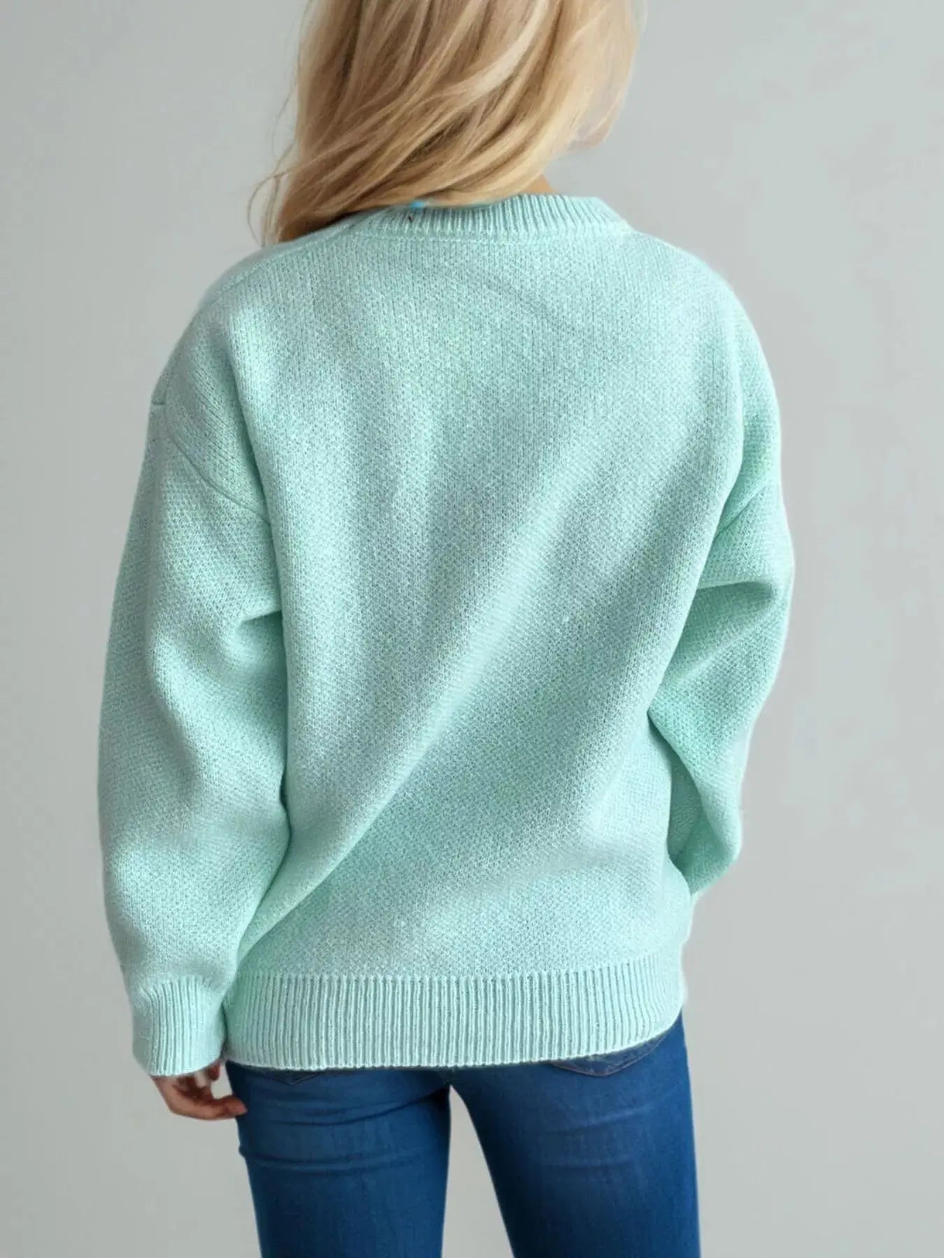 Cherry Pom-Pom Knit Round Neck Sweater Simply Love