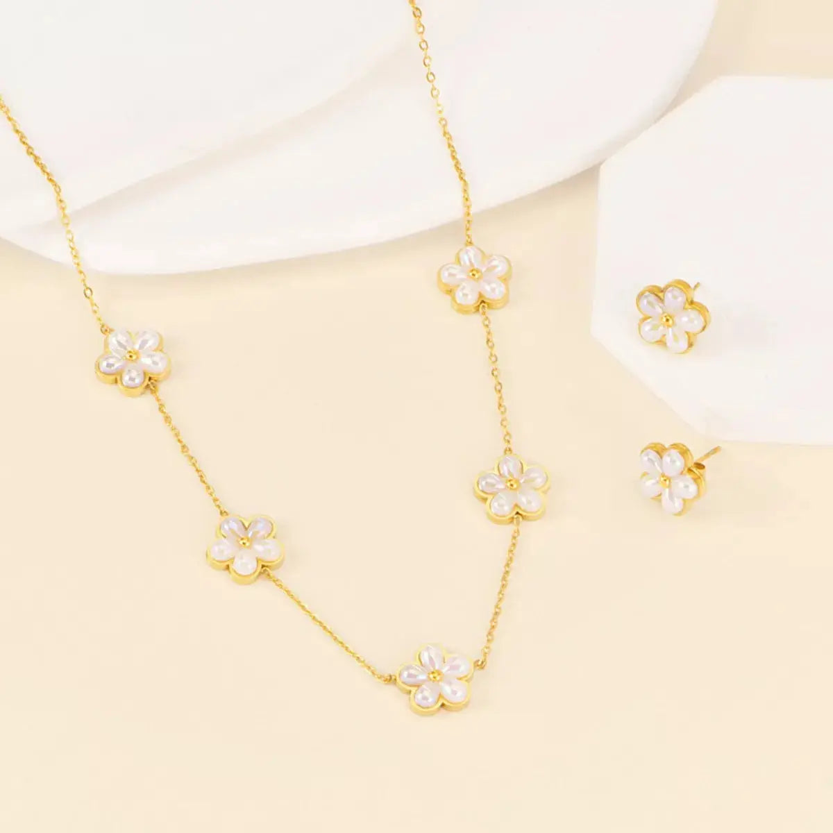 18K Gold-Plated Flower Jewelry Set Simply Love