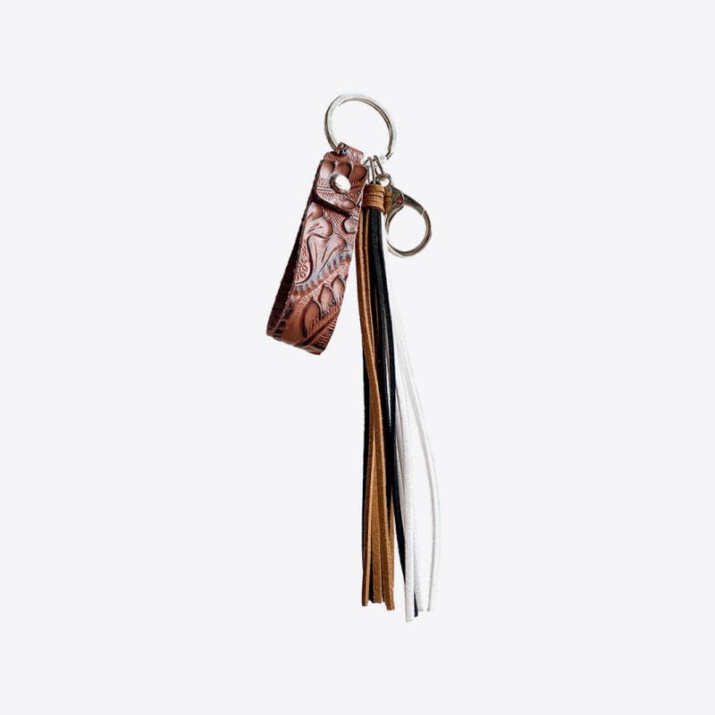 Genuine Leather Tassel Keychain.