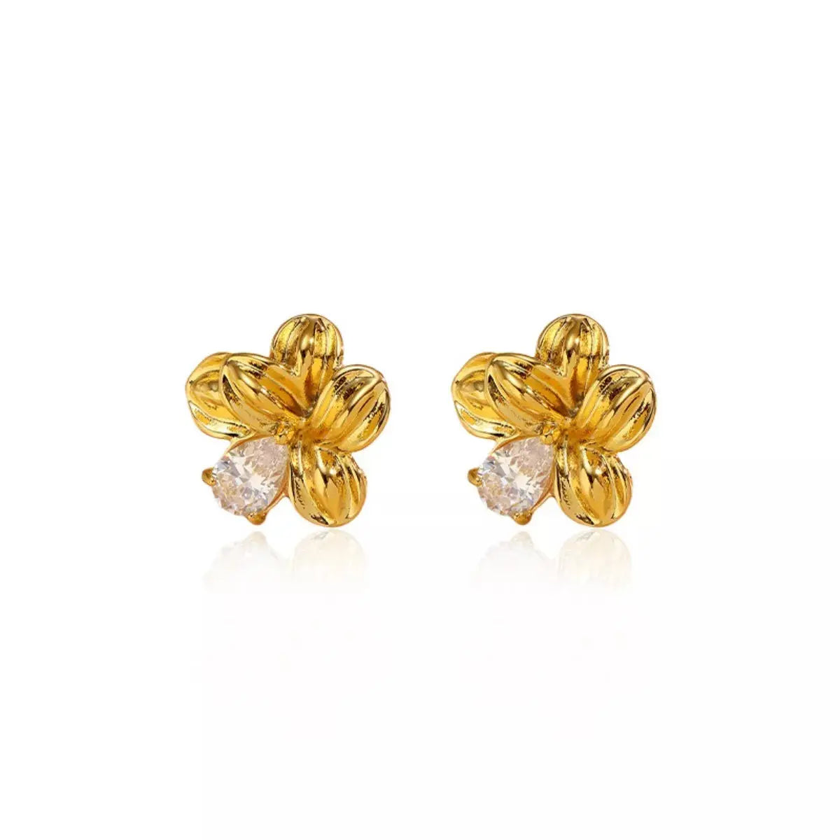 18K Gold-Plated Flower Stud Earrings Simply Love