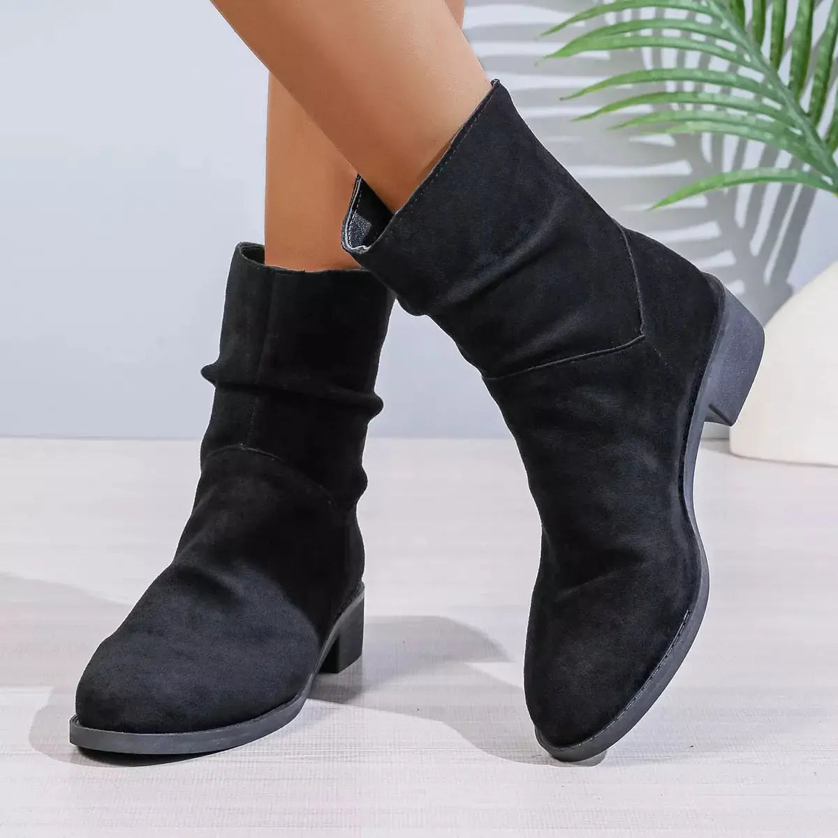 Point Toe Block Heels Boots Simply Love
