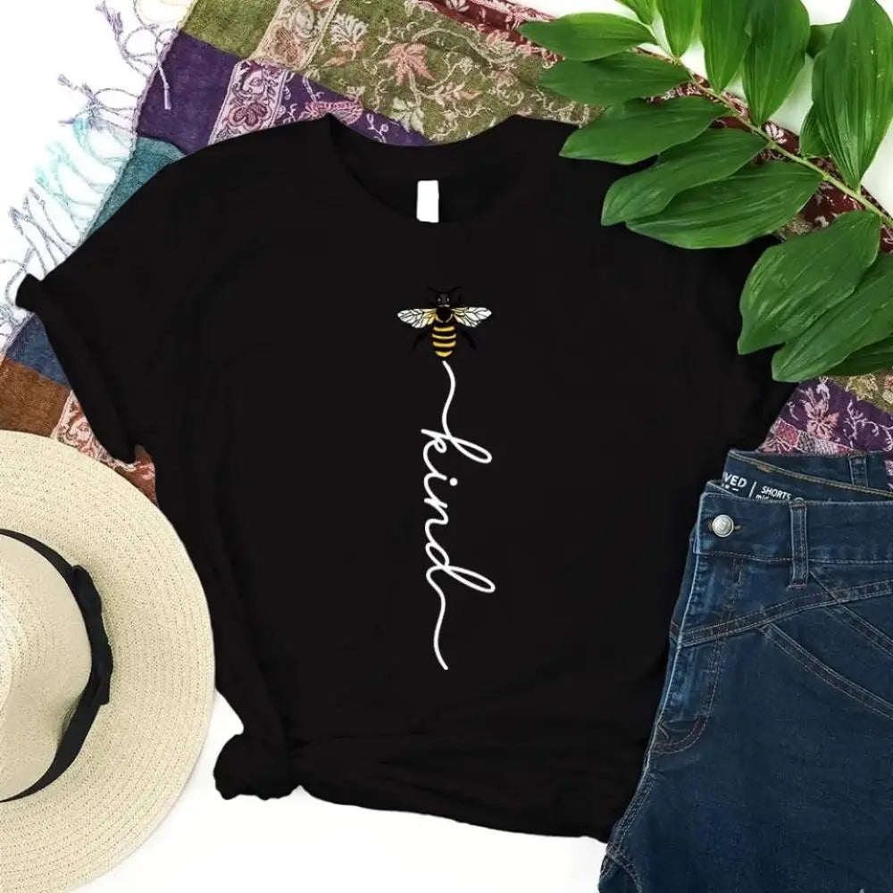 Bee Kind Script Tee Inspirational Shirt For Everyday Kindness Adorb Custom Tees