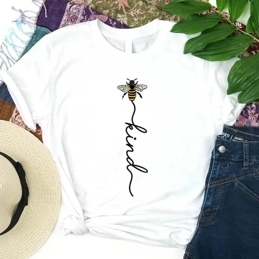 Bee Kind Script Tee Inspirational Shirt For Everyday Kindness Adorb Custom Tees