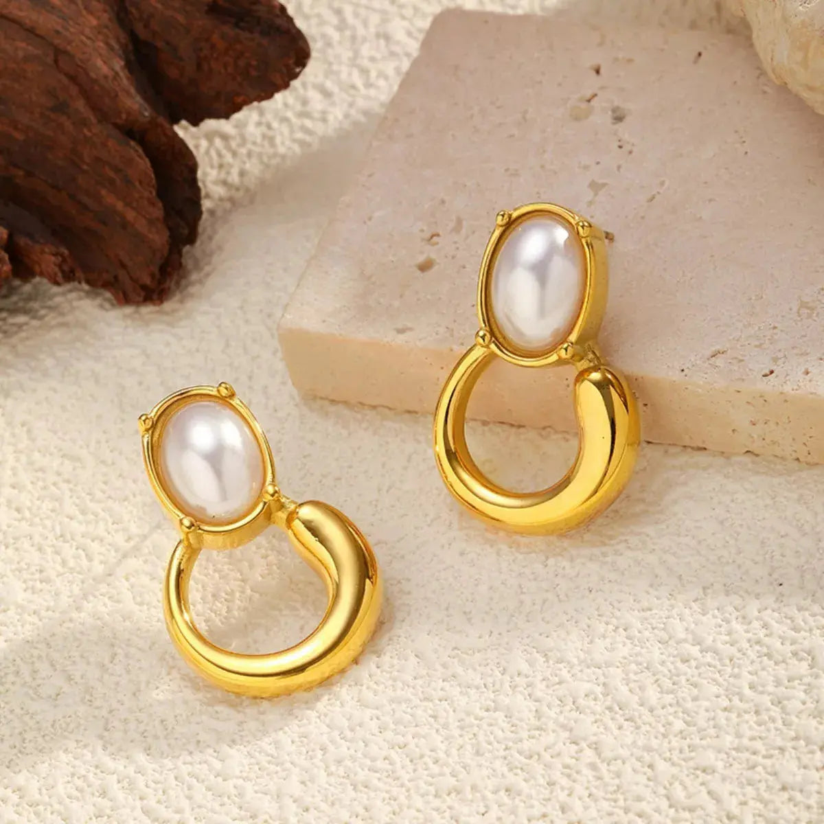 18K Gold-Plated Pearl Earrings Simply Love