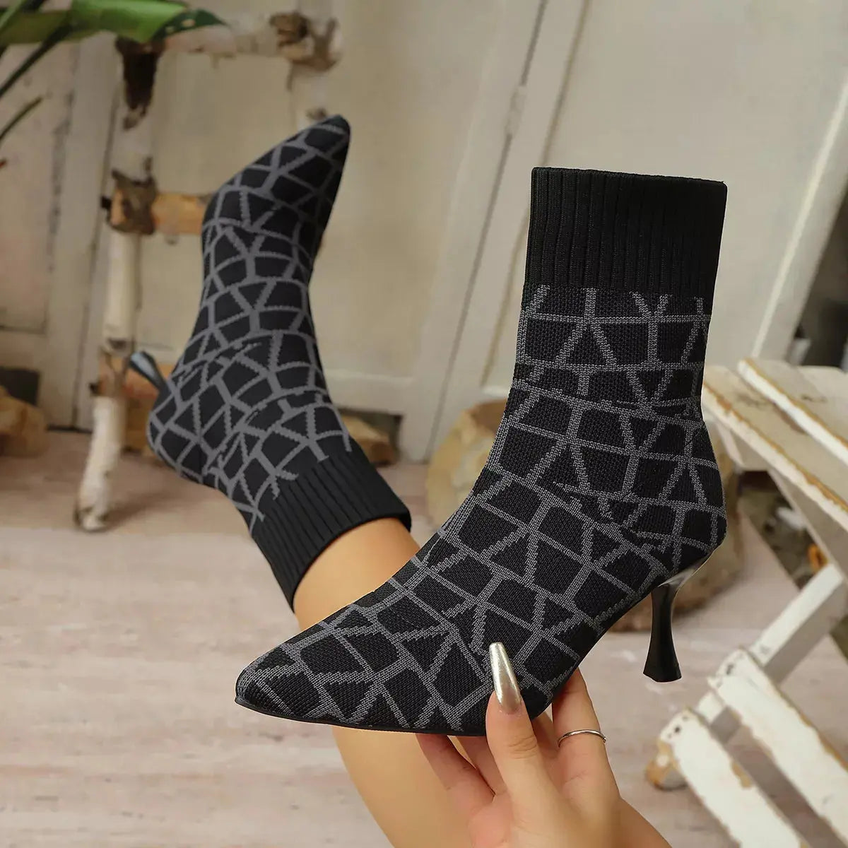 Point Toe Flared Heel Boots Simply Love
