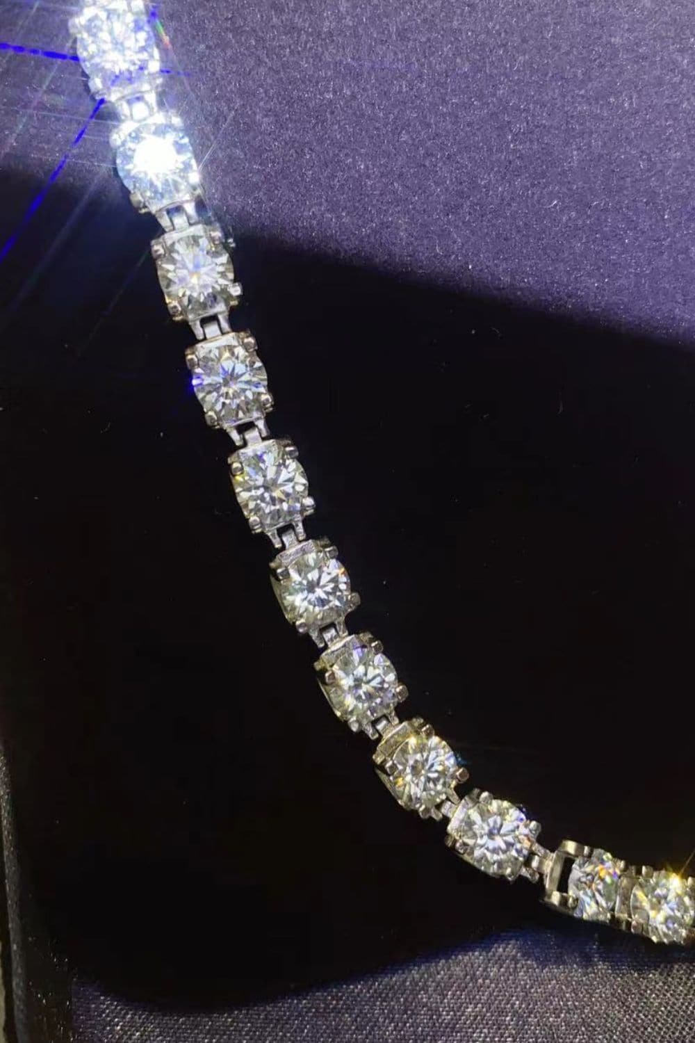 10 Carat Moissanite Platinum-Plated Bracelet.