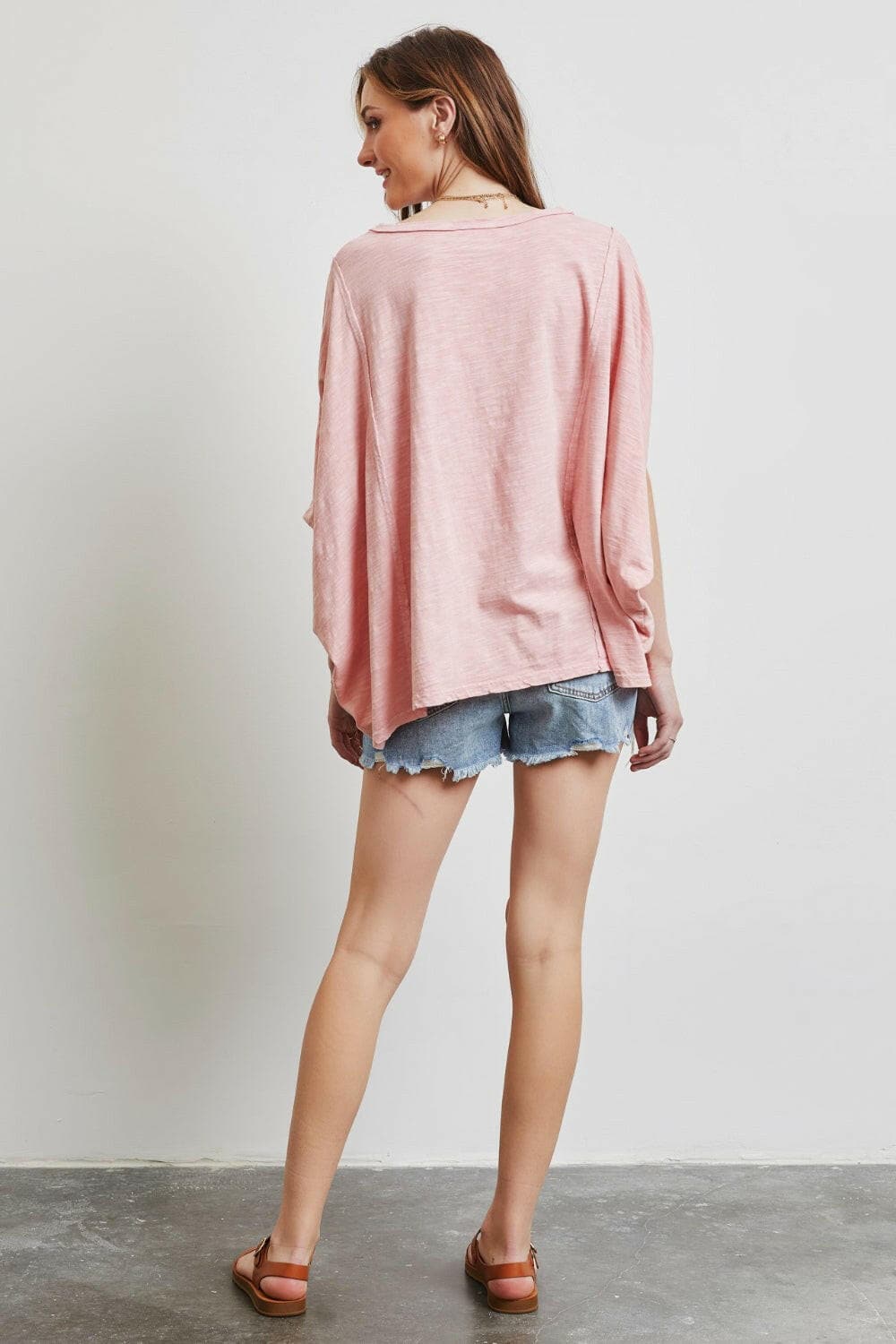 HEYSON Full Size Garment-Dyed Boat Neck Oversized Top.