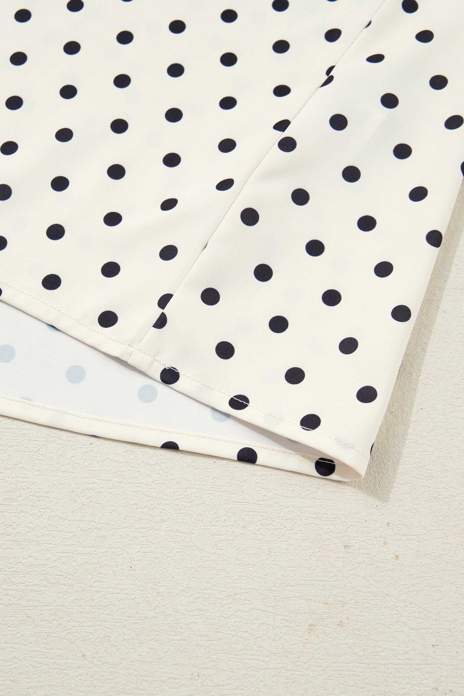 Apricot Plus Size Polka Dot Print Lace Trim V Neck Sleeveless Top - Love Salve