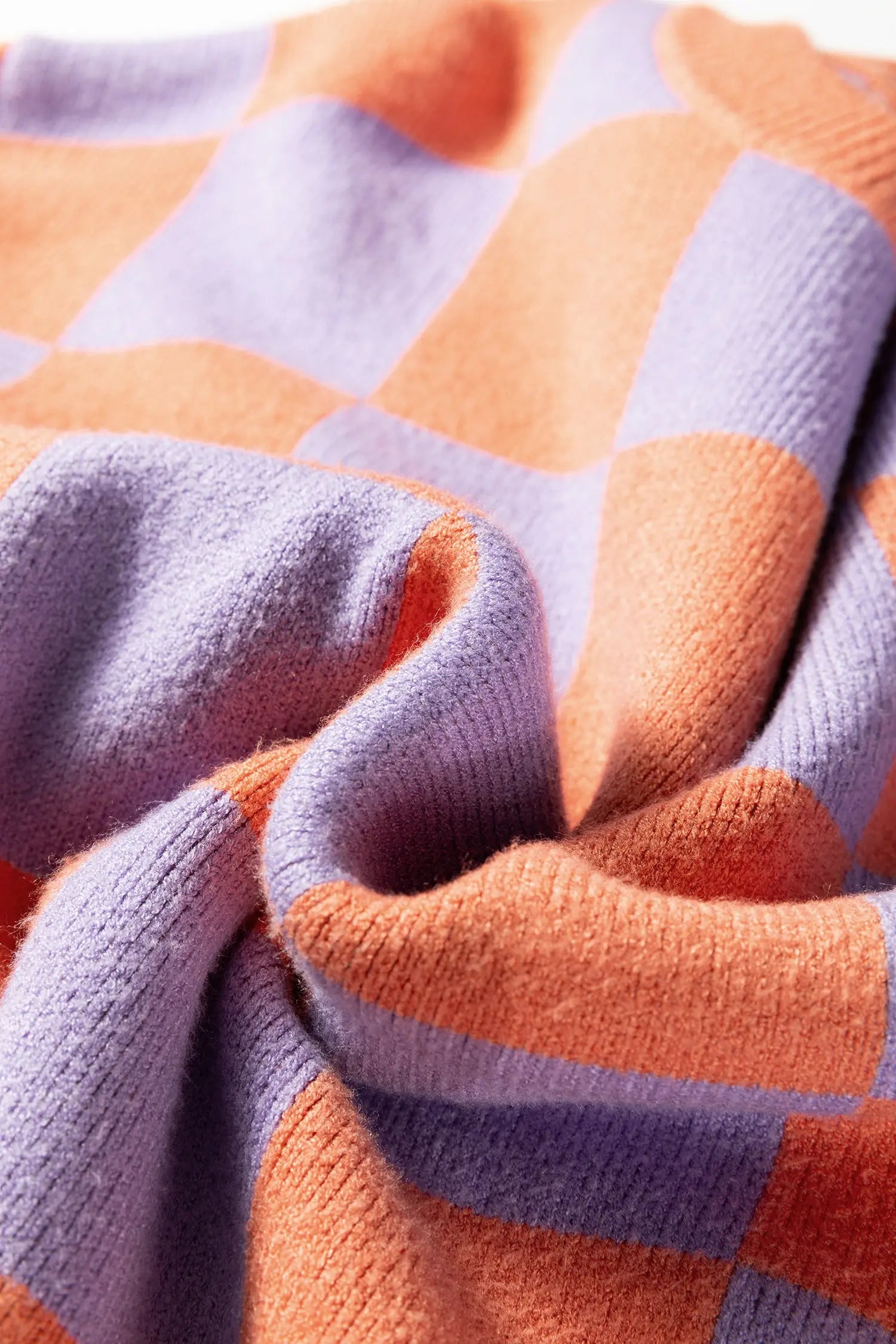 Dear-Lover Orange Knit Sweater Women's Daily Wear Cozy Checkered Knitwear Dear-Lover Dropshipping