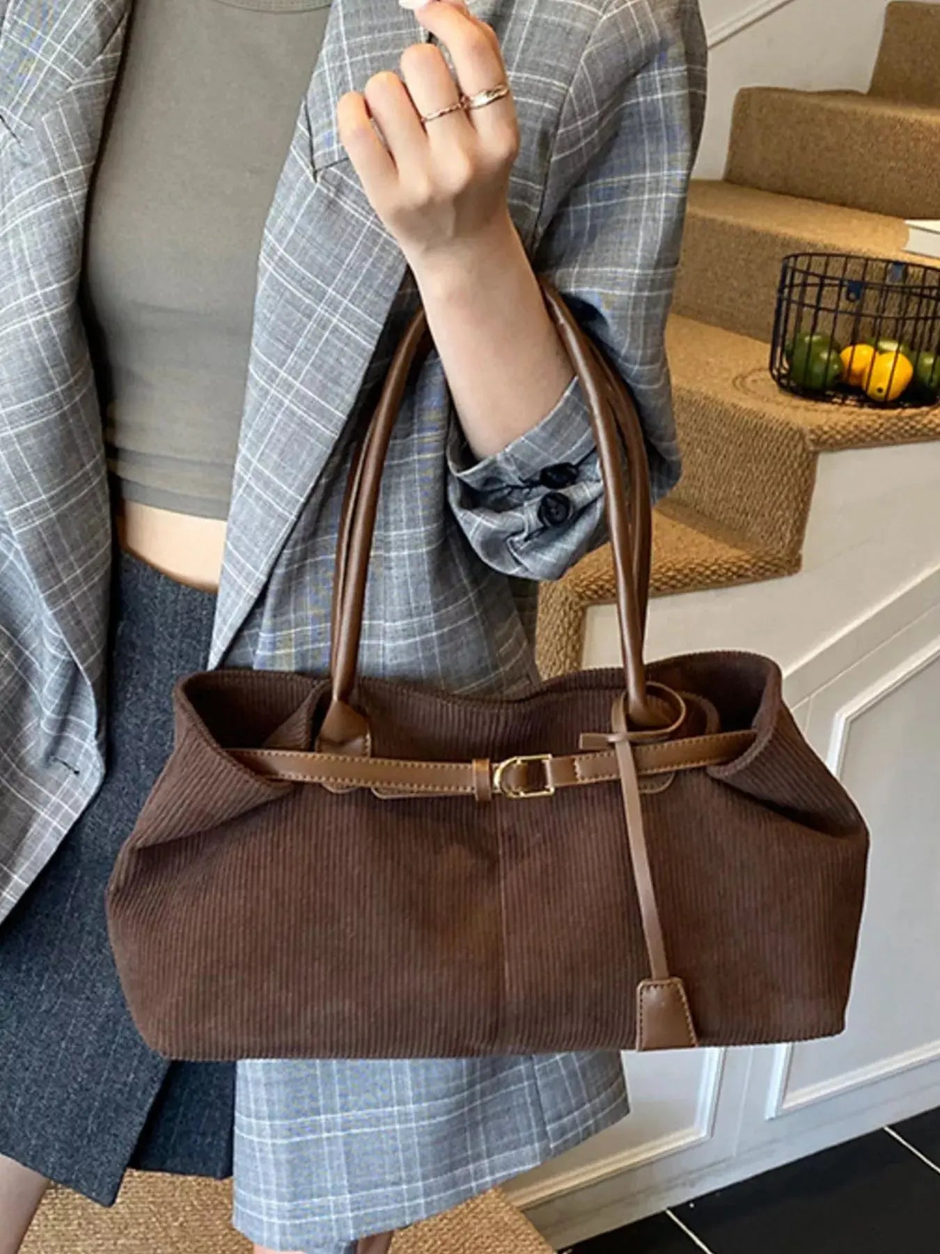 Buckle Decor Shoulder Bag Simply Love