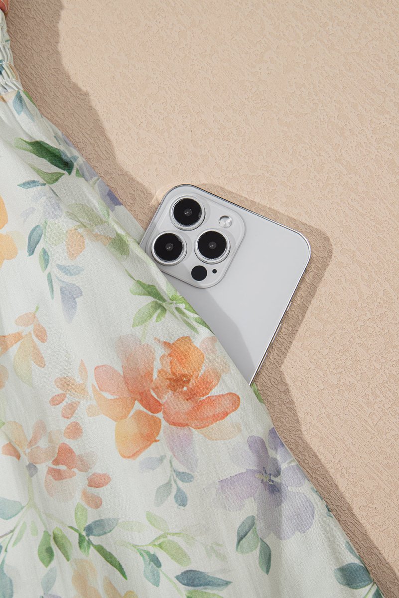 Beige Floral Print Shirred High Waist Puff Sleeve Mini Dress - Love Salve 