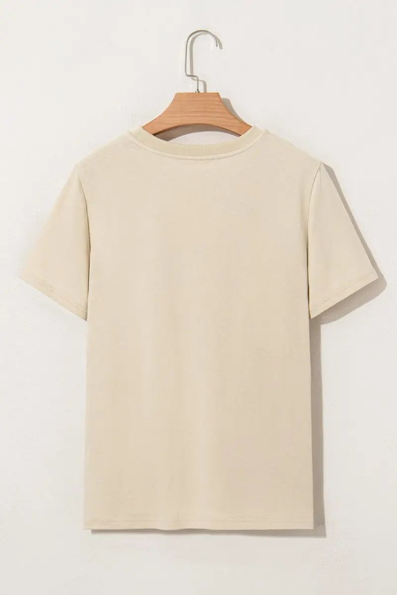 Beige LIVE YOUR BEST LIFE Crew Neck Western Graphic Tee - Love Salve 