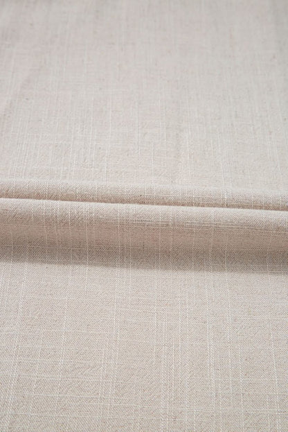Beige Smocked High Waist Wide Leg Plus Size Pants - Love Salve