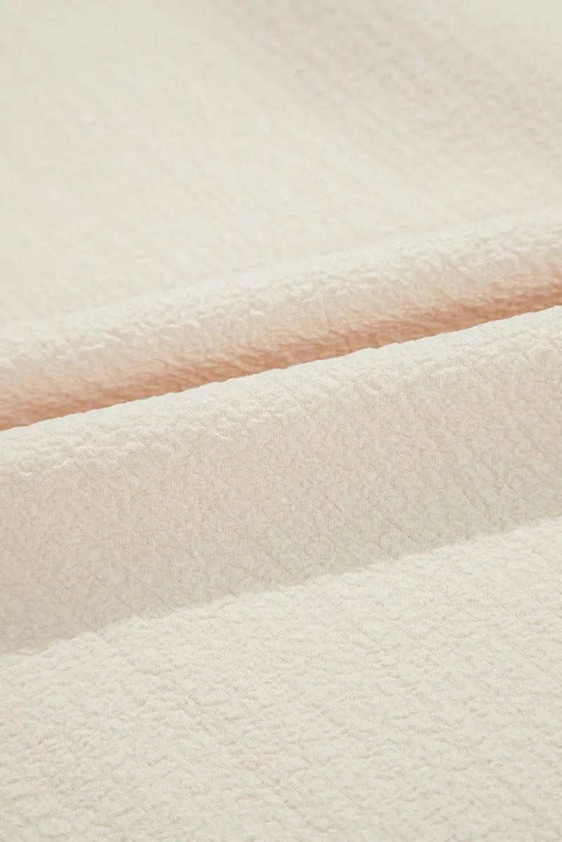 Beige Textured Bow Knot Frilled Butterfly Sleeve Blouse - Love Salve 