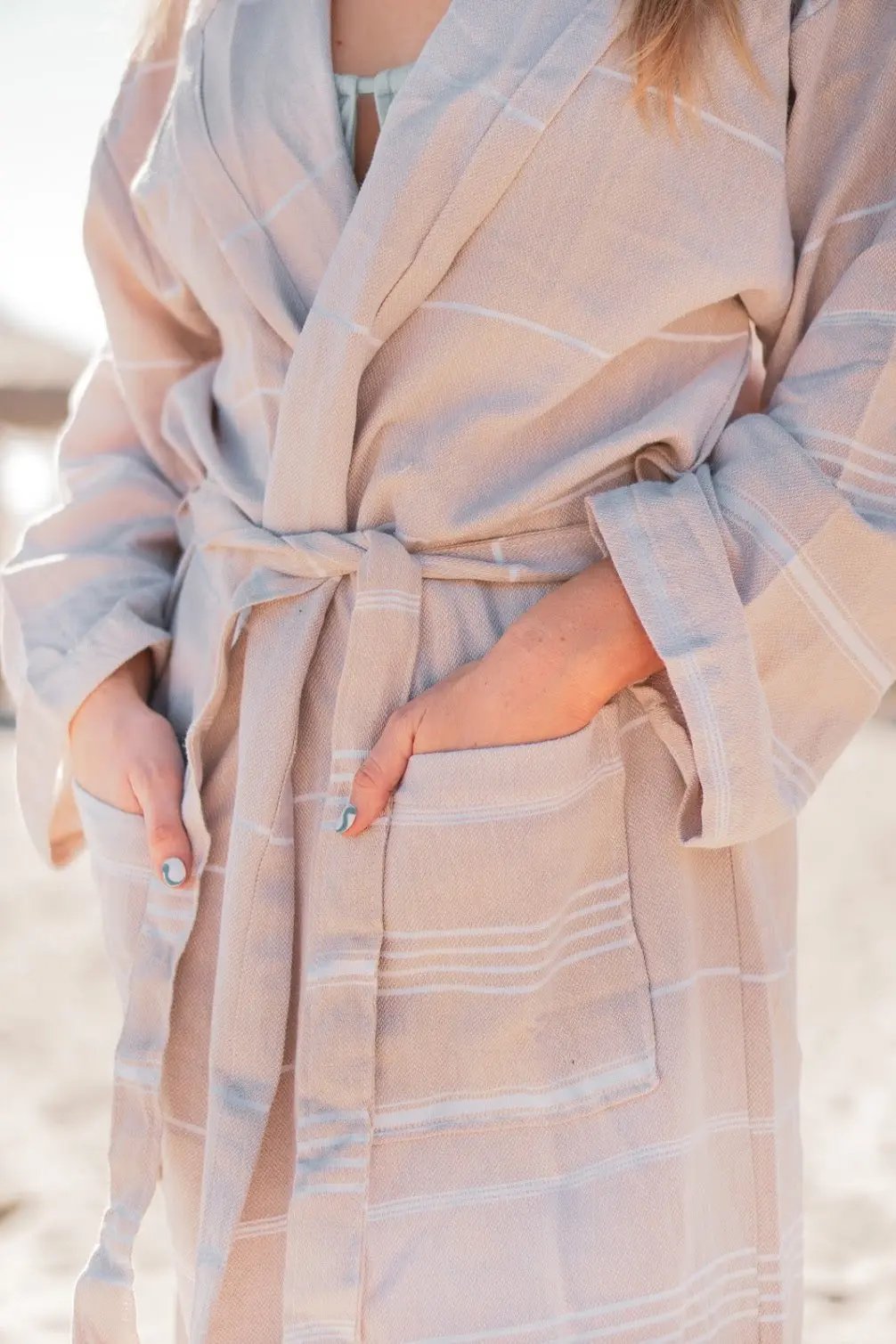 Monaco Turkish Bathrobe Made from 100 Percent Natural Turkish Cotton in S/M L/XL and XXL Sizes - Love Salve 