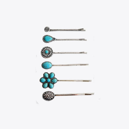 Turquoise Alloy Hairpin.