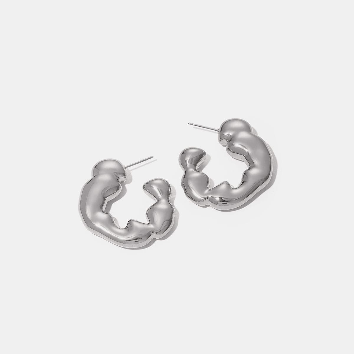 Stainless Steel C-Hoop Earrings.