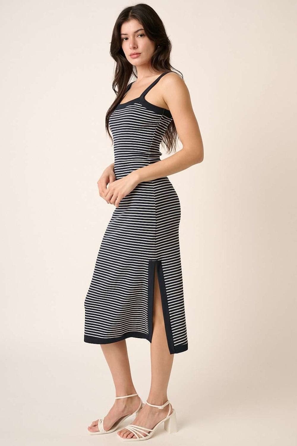 Mittoshop Contrast Striped Midi Cami Dress.