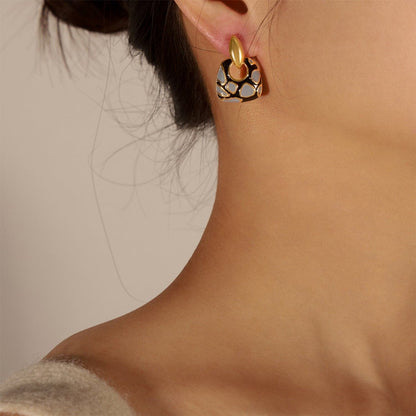 Copper Oil Drip Earrings.