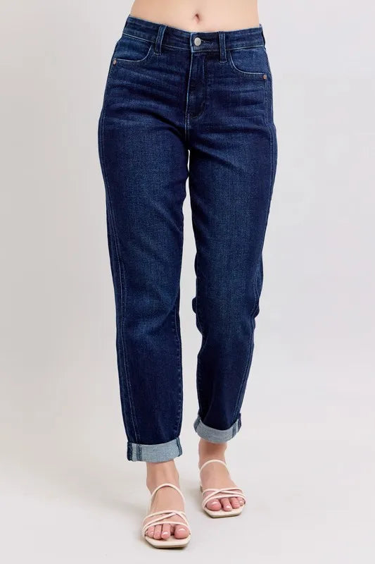 Judy Blue Plus Size High Waist Boyfriend Jeans - Love Salve 
