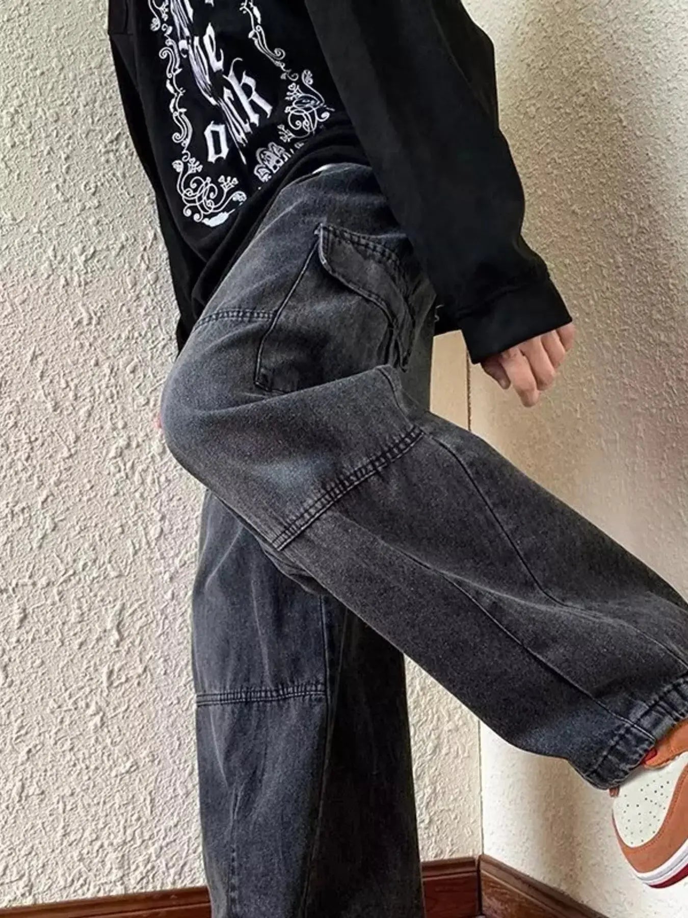 Men's Full Size Loose Fit Cargo Jeans Plus Size Simply Love