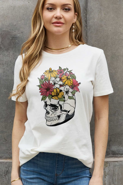 Skull love graphic tee - cotton