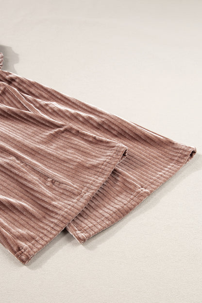 Chic dusty pink corduroy flare pants