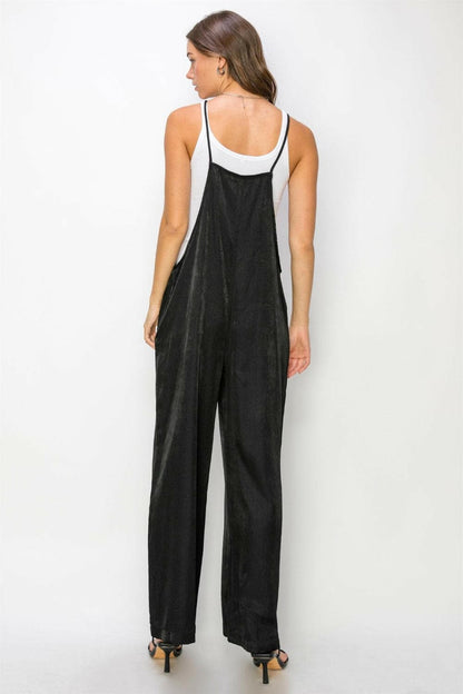 HYFVE Half Button Sleeveless Straight Jumpsuit.