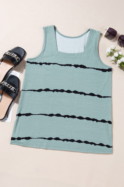 Striped Square Neck Tank.