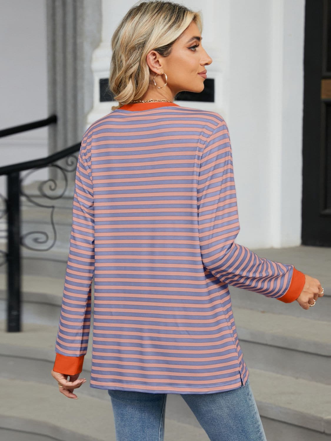 Chic striped long sleeve tee