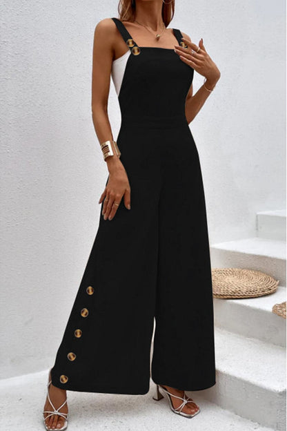 Square Neck Wide Strap Jumpsuit.