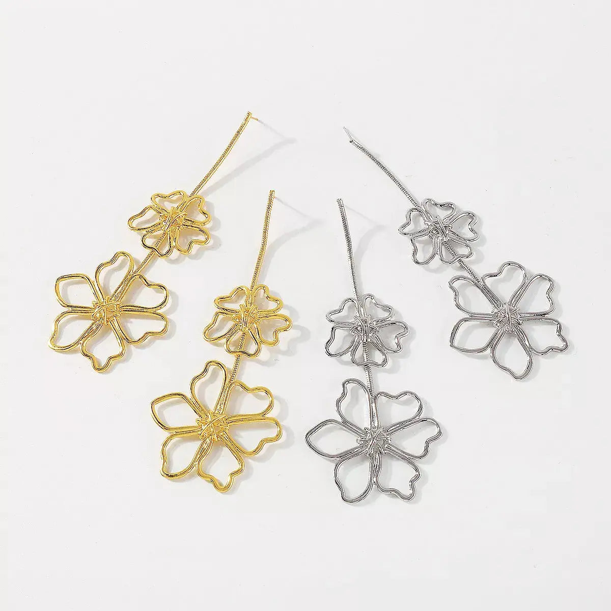 Alloy Flower Dangle Earrings Simply Love
