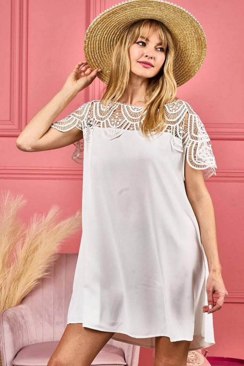 BiBi Crochet Lace Yoke Detailed Wrinkled Top for Women - Love Salve 