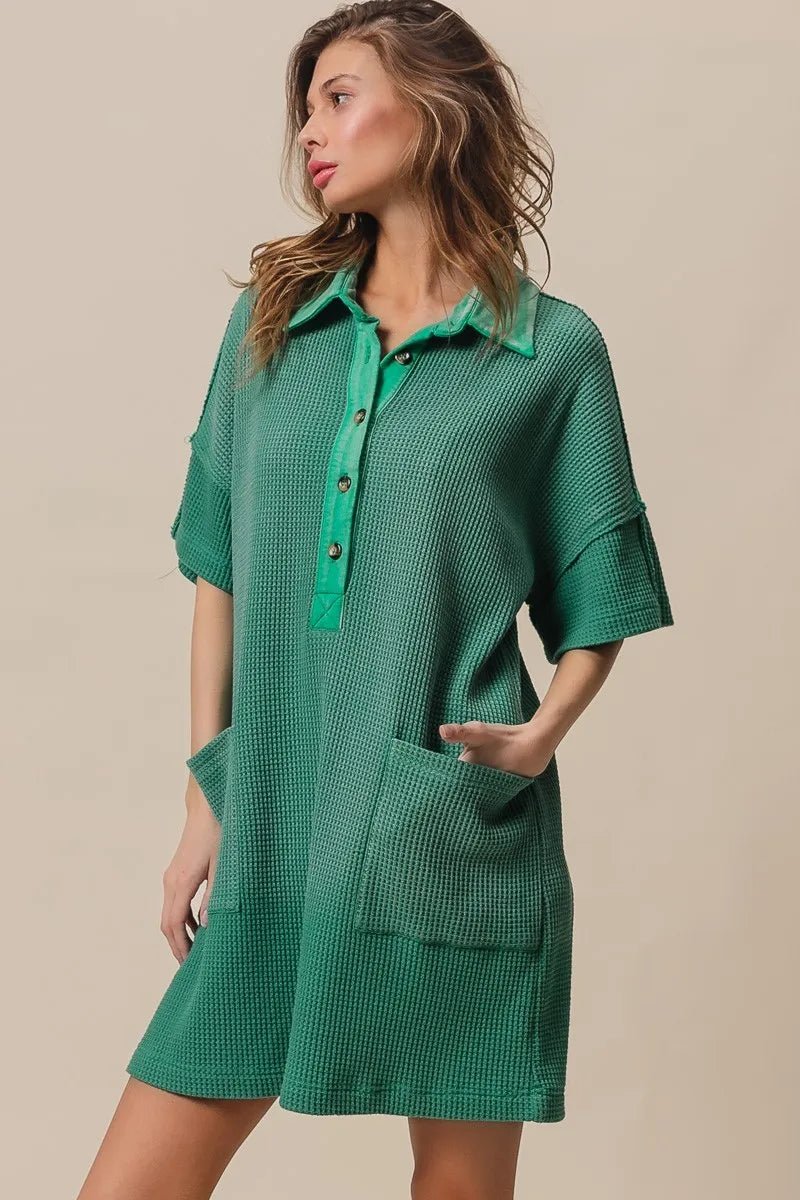 BiBi Dip Dye Mineral Washed Knit Dress for Casual Style - Love Salve