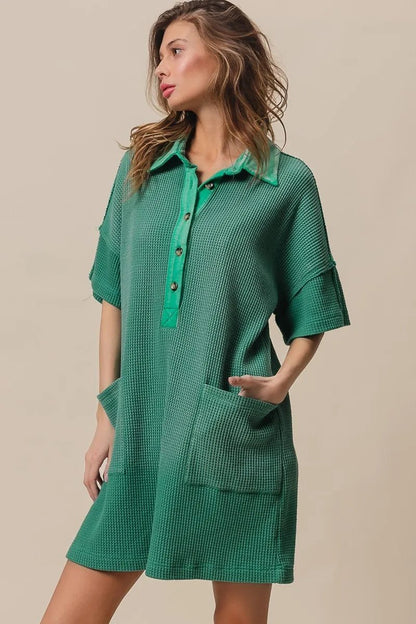 BiBi Dip Dye Mineral Washed Knit Dress for Casual Style - Love Salve
