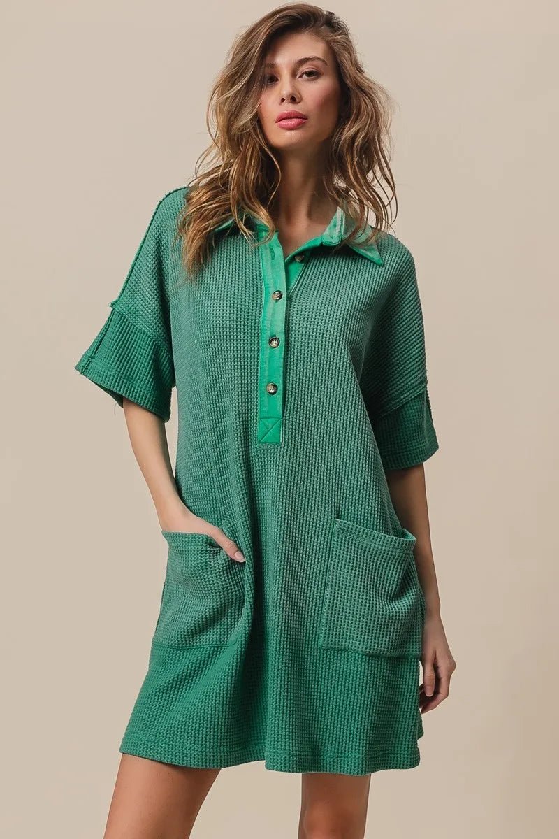BiBi Dip Dye Mineral Washed Knit Dress for Casual Style - Love Salve