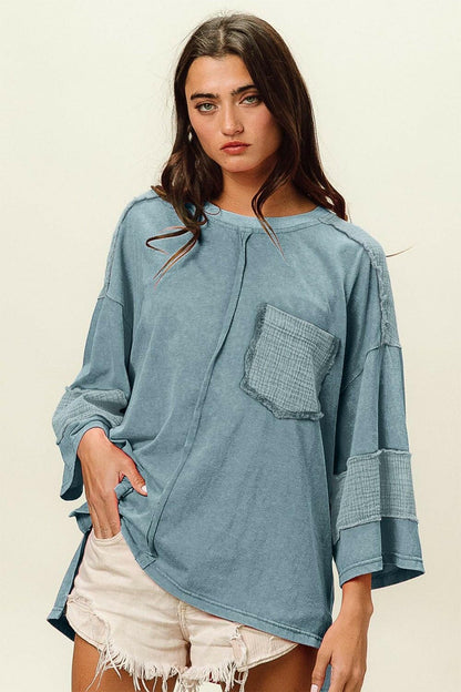 BiBi High-Low Washed T-Shirt - Love Salve