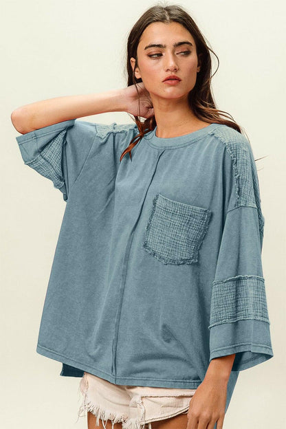 BiBi High-Low Washed T-Shirt - Love Salve