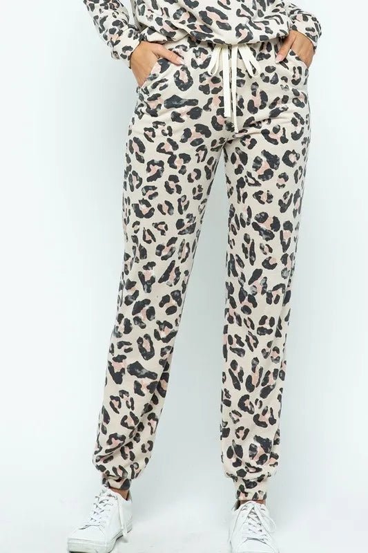 BiBi Leopard Casual Pants with Side Pockets for Women - Love Salve 