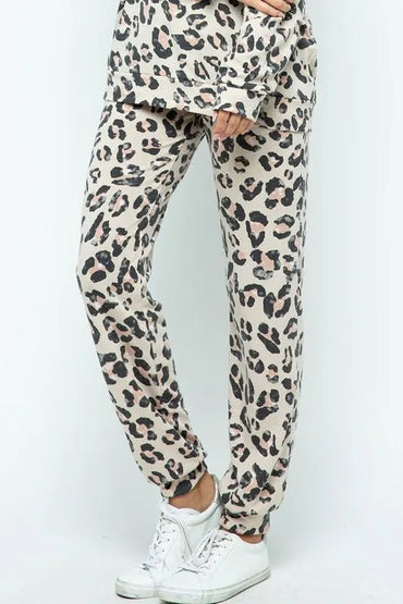 BiBi Leopard Casual Pants with Side Pockets for Women - Love Salve 