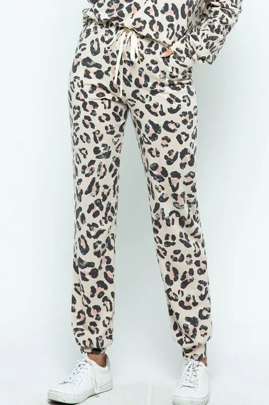 BiBi Leopard Casual Pants with Side Pockets for Women - Love Salve 