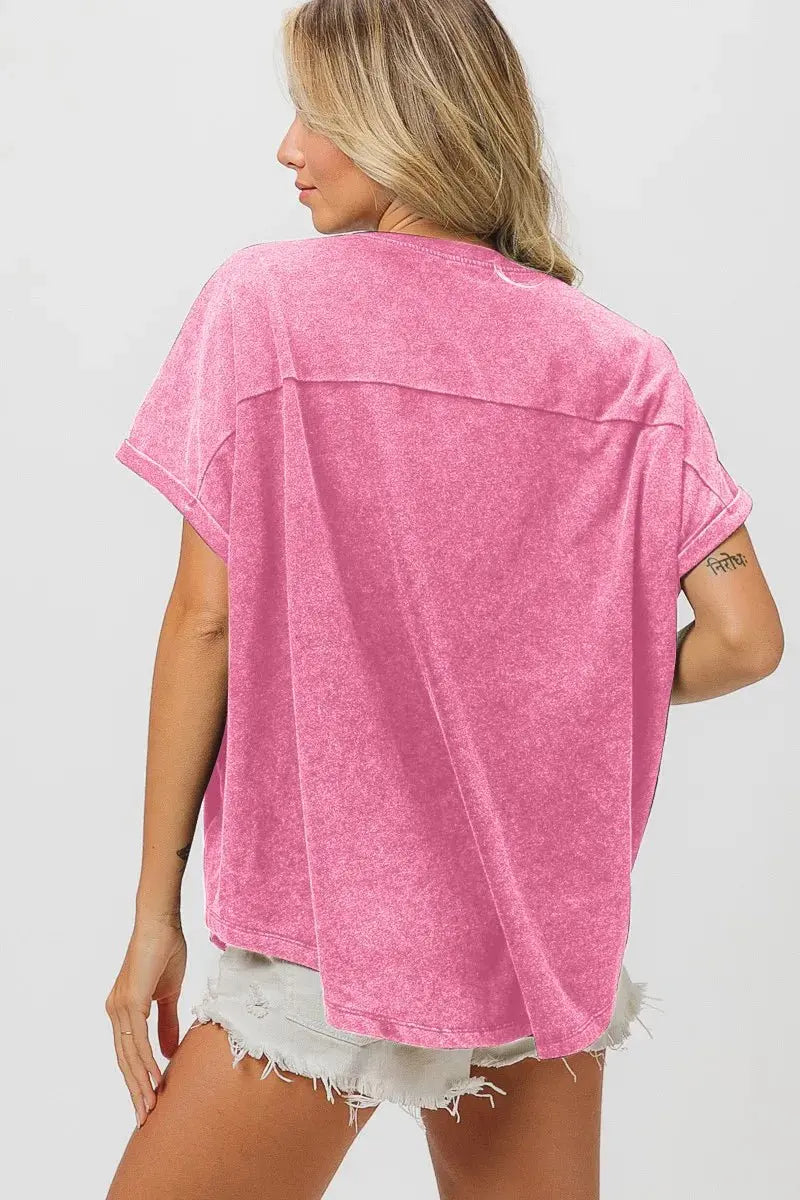 BiBi Sequin Baseball Short Sleeve T-Shirt for Women - Love Salve 