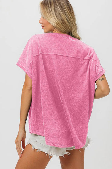 BiBi Sequin Baseball Short Sleeve T-Shirt for Women - Love Salve 