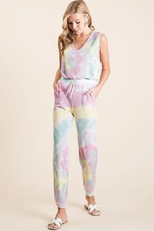 BiBi Tie Dye French Terry Casual Pants for Everyday Comfort - Love Salve 