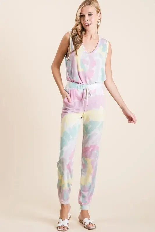 BiBi Tie Dye French Terry Casual Pants for Everyday Comfort - Love Salve 